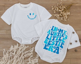 Auntie's Little Bestie Romper, Baby Romper, Newborn Romper, Gift from Aunt, Auntie Baby Shirt, Pregnancy Announcement For Baby, Baby Clothes