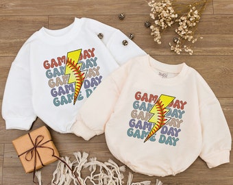 STAFAZ Game Day Bodysuit, Game Day Softball Romper, Girls Softball Outfit, Baby One Piece, Retro Softball Jumpsuit, Baby Baseball Outfit