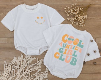Cool Auntie's Girl Club Baby Romper, Newborn Bodysuit, Shower Gift, First birthday Outfit, New Niece Shirt, Cute Gifts For Aunt, New Auntie
