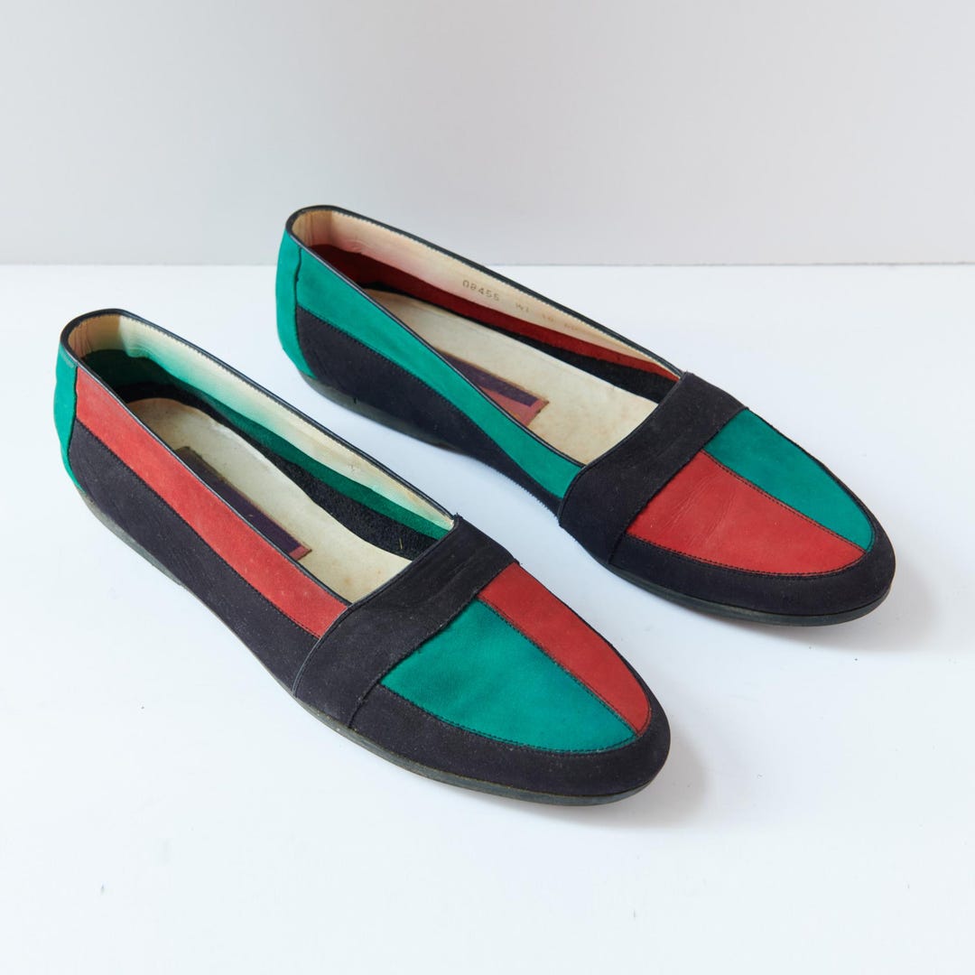 80s - SUSAN BENNIS - WARREN EDWARDS - Loafer - Men\'s - 10 - Multi Color - Suede 80s - Susan Bennis - Warren Edwards - Loafer - Men main image 2
