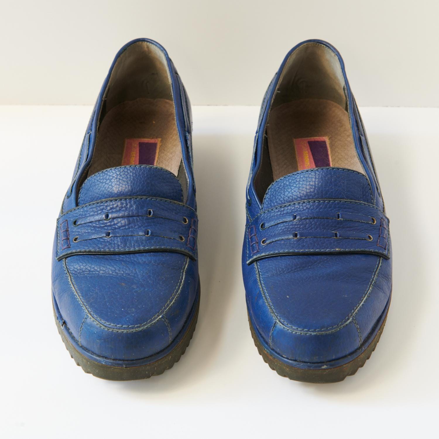 80s - SUSAN BENNIS - WARREN EDWARDS - Loafer - Men\'s - 10 - Blue Leather 80s - Susan Bennis - Warren Edwards - Loafer - Men main image 2