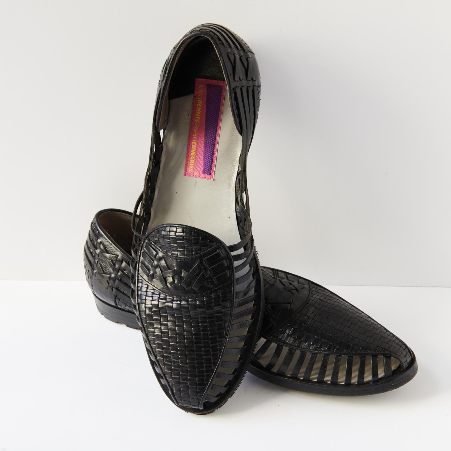 80s - SUSAN BENNIS - WARREN EDWARDS - Sandals - Men\'s - 10 - BLK Leather 80s - Susan Bennis - Warren Edwards - Sandals - Men main image 2