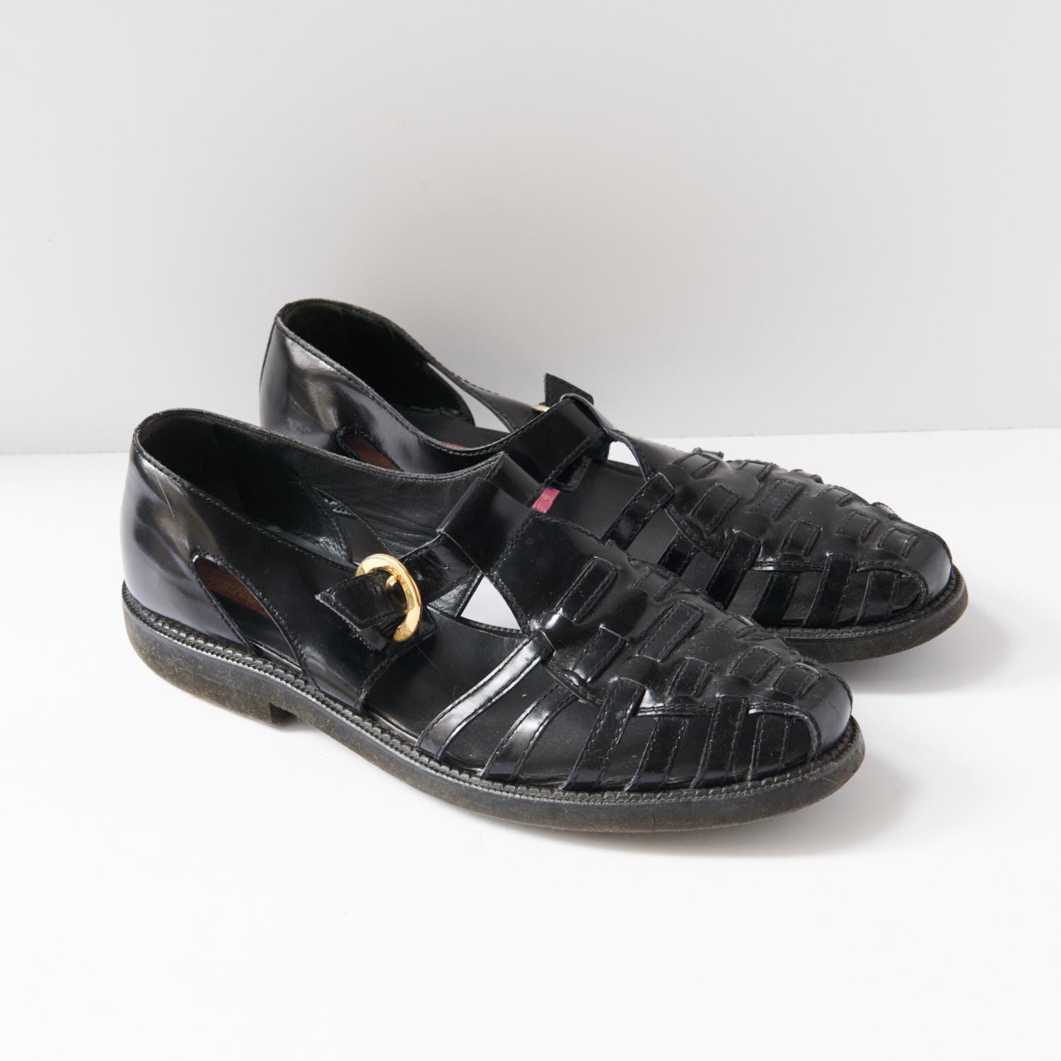 80s - SUSAN BENNIS - WARREN EDWARDS - Loafer - Men\'s - 10 - BLK Velvet Vintage SUSAN BENNIS/WARREN EDWARDS Brown Croc Skin Penny  main image 2