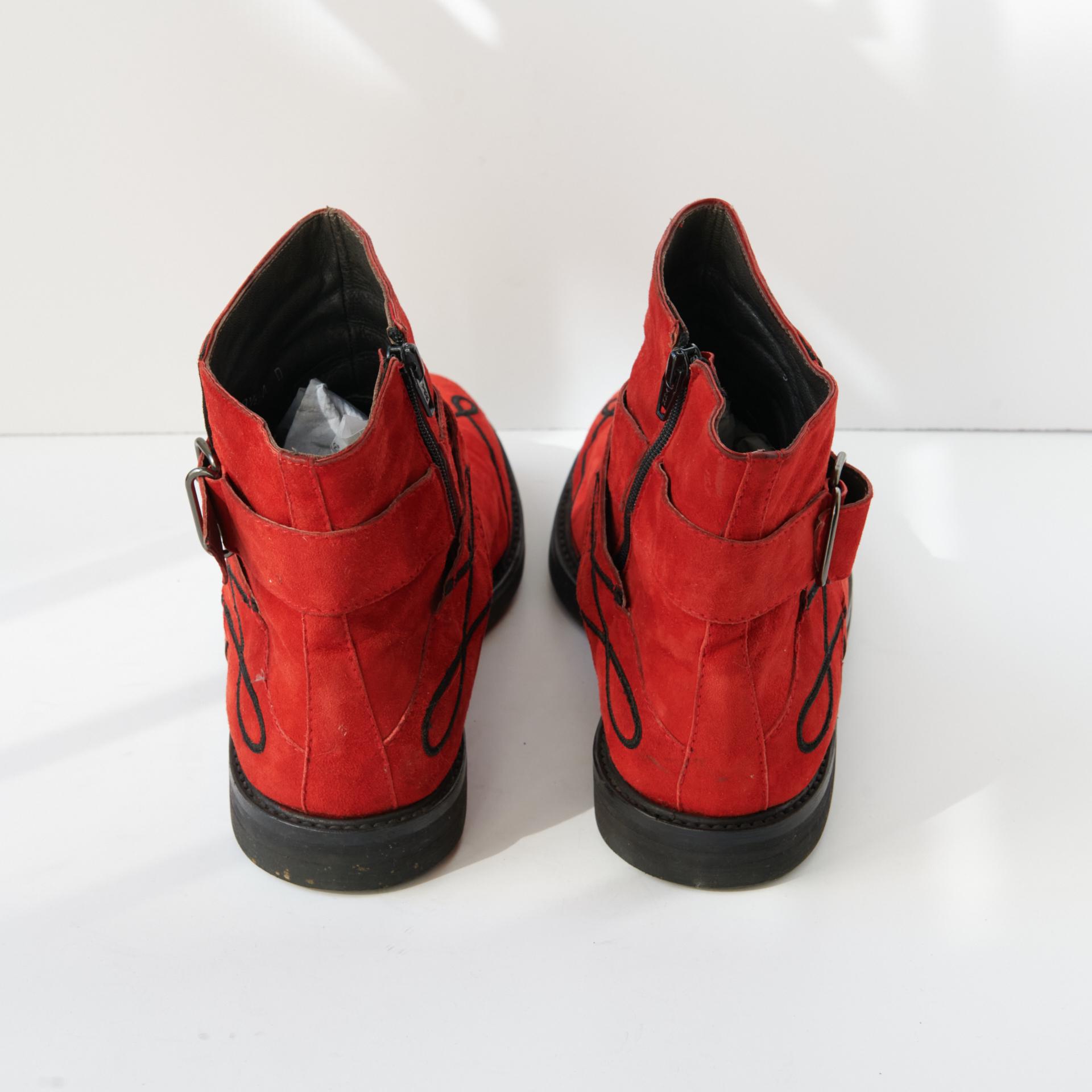 80s - SUSAN BENNIS - WARREN EDWARDS - Boots - Men\'s - 10.5 - RED Suede 80s - Susan Bennis - Warren Edwards - Boots - Men main image 3