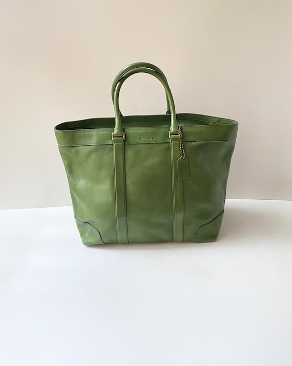 COACH モスグリーン　ビジネスバッグ Coach - Limited Edition Green Leather Tote – Excellent Condition