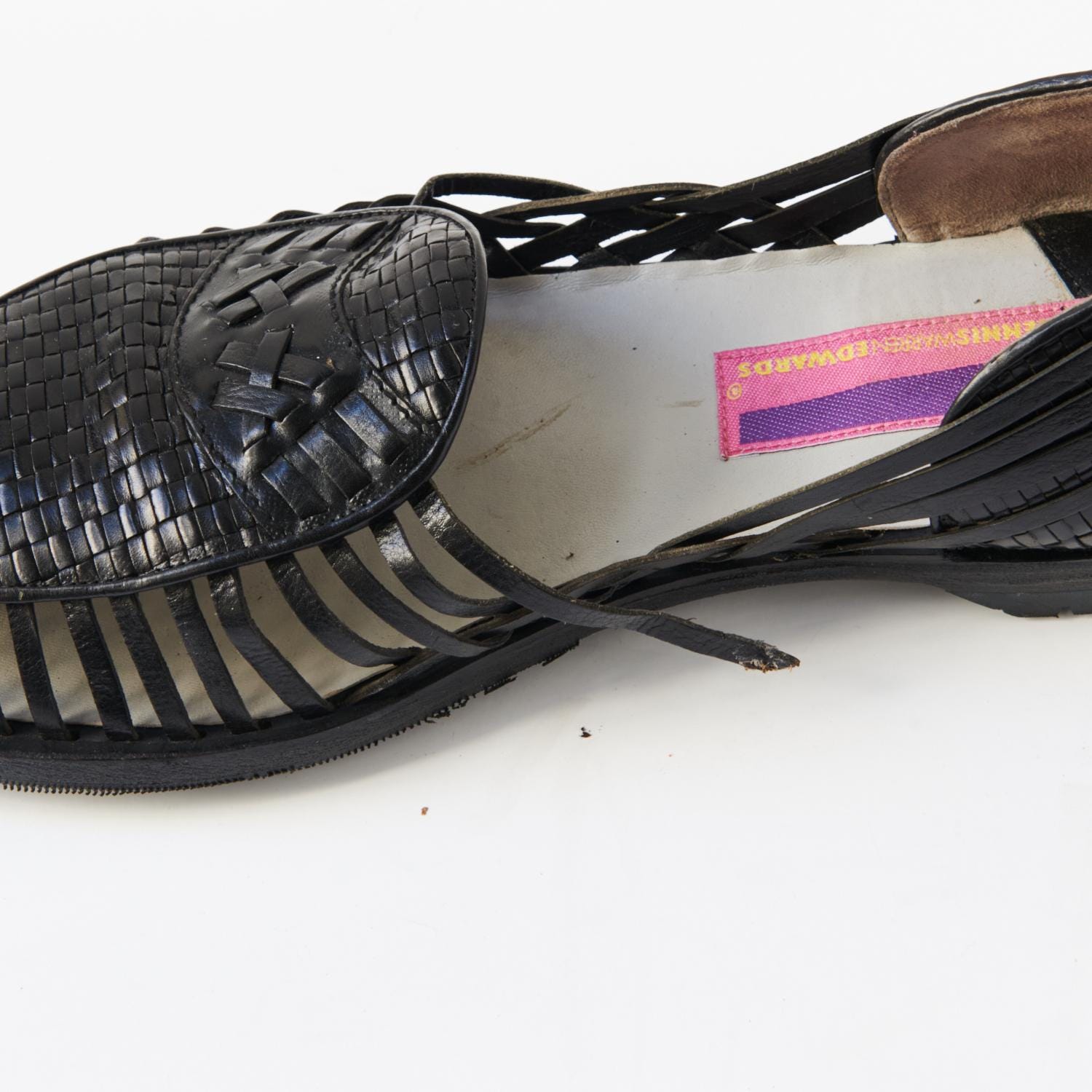 80s - SUSAN BENNIS - WARREN EDWARDS - Sandals - Men\'s - 10 - BLK Leather 80s - Susan Bennis - Warren Edwards - Sandals - Men main image 3