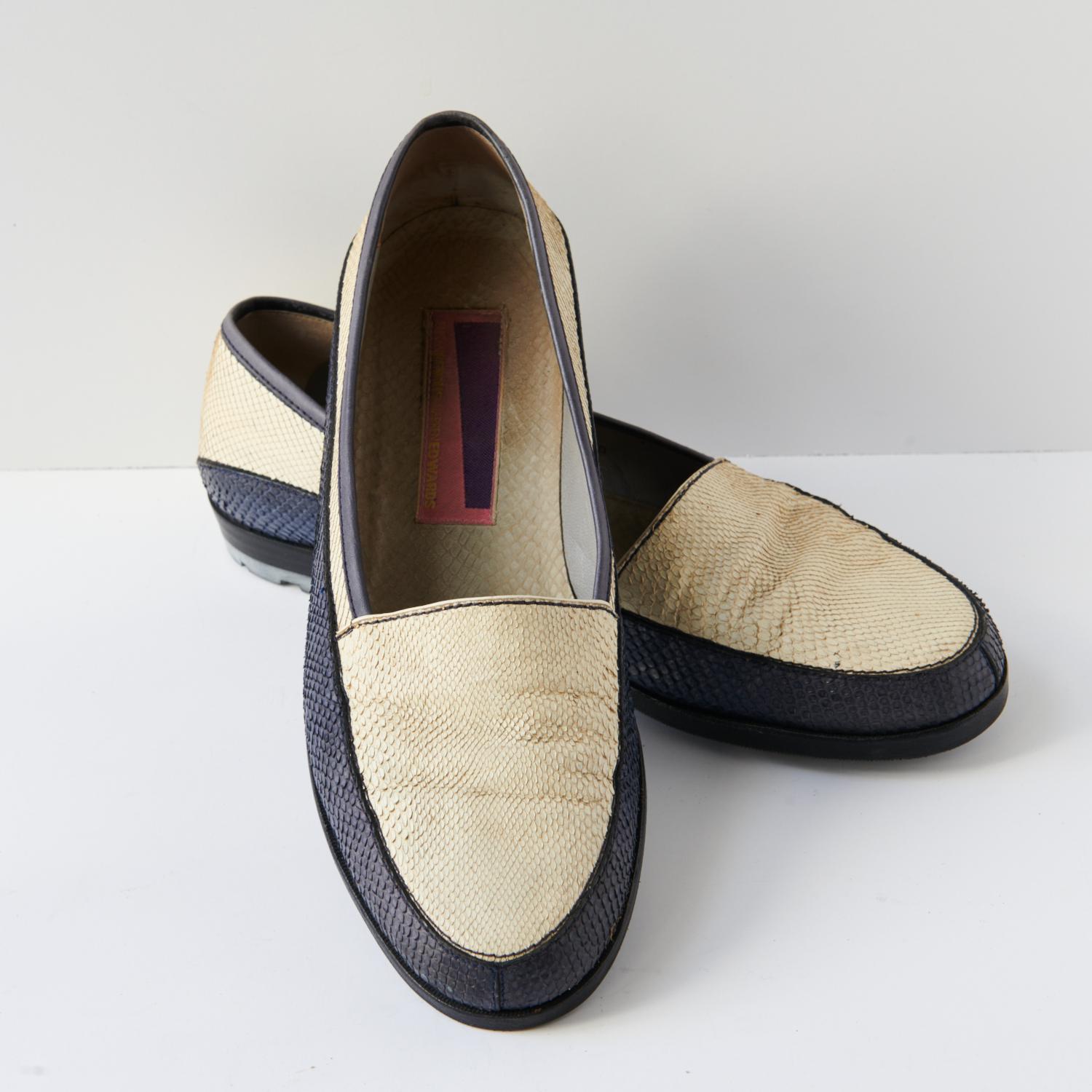80s - SUSAN BENNIS - WARREN EDWARDS - Loafer - Men\'s - 10 - Tan - Python Vintage SUSAN BENNIS/WARREN EDWARDS Brown Croc Skin Penny  main image 2
