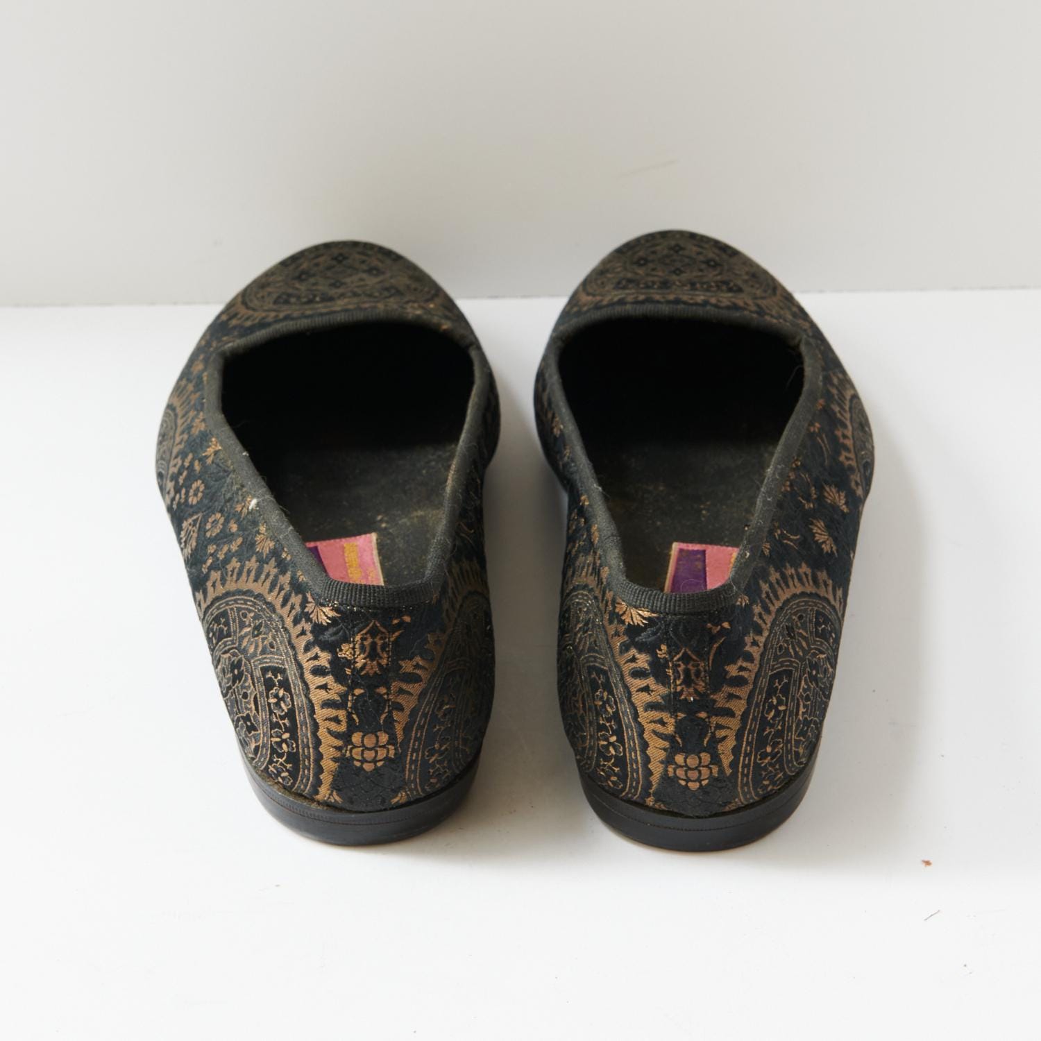 80s - SUSAN BENNIS - WARREN EDWARDS - Loafer - Men\'s - 9.5 - BLK - Silk Vintage SUSAN BENNIS/WARREN EDWARDS Brown Croc Skin Penny  main image 4