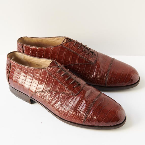80s - SUSAN BENNIS - WARREN EDWARDS - Shoes - Men\'s - 10 - BR - Crocodile Susan Bennis Warren Edwards Shoes - Etsy main image 3