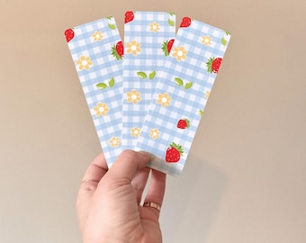 My Sweet Friend || Berry, Blue Gingham, Bookmark