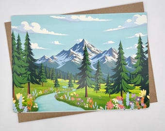 Karey's Mountains || Wenskaart voor verjaardag, feest, jubileum, multifunctioneel gebruik