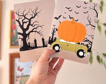 Pompoenbezorging || Halloween, Spookachtige verjaardag, Multifunctionele wenskaart