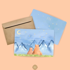 Carte de vœux Ours la nuit