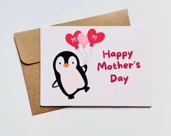 Cute Penguin Mother's Day Greeting Card