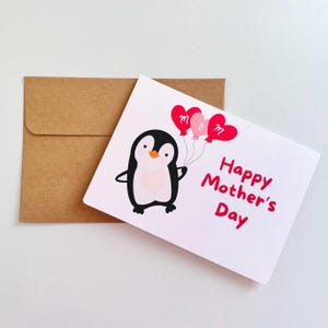 Cute Penguin Mother’s Day Greeting Card