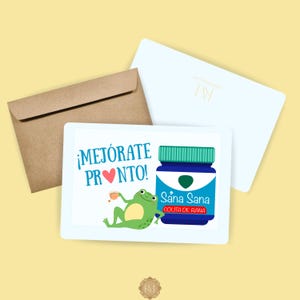Mejórate Pronto Spanish Get Well Carte de vœux