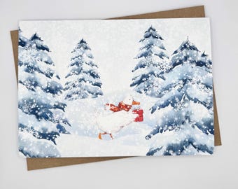 Ducks Journey || Holiday, Christmas Season - Multi Use/All Purpose Greeting Card