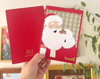 Vintage kerstmanstempel || Kerstmis, feestdagen, wenskaart multifunctioneel gebruik