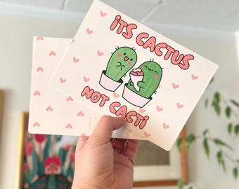 Het is Cactus || Plantenliefhebber, Valentijnsdag, jubileum, bruiloft, Multifunctionele wenskaart