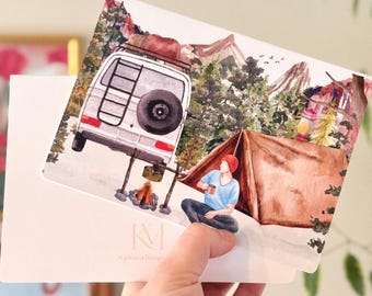 Camping || Outdoors, Adventurous, Birthday, Fall, Multi Purpose Greeting Card