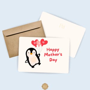 Tarjeta del Día de la Madre de Penguin