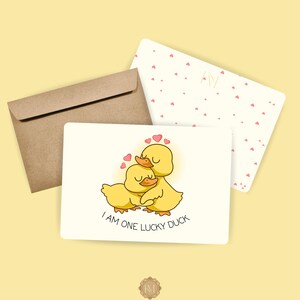 Tarjeta de San Valentín o aniversario de One Lucky Duck
