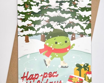 Hap-Pea Feestdagen || Multifunctioneel kerstfeest, feestdagen, wenskaarten