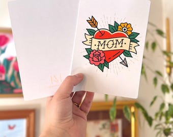 Old School || Old School Tattoo, Birthday, Mother’s Day, Multi Purpose Greeting Card