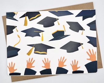 Grad Caps || Graduation, Celebration, Congratulations. Multi Purpose Greeting Card