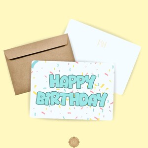 Cartão de Feliz Aniversário com Confete