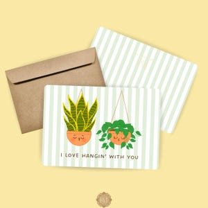 Carte pour la Saint-Valentin ou un anniversaire de mariage pour les amoureux des plantes
