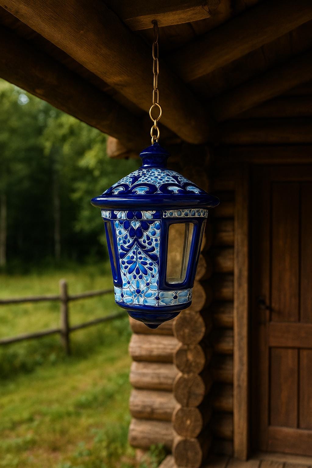Talavera Hanging Lantern – Hand Painted Mexican Ceramic Candle Holder for Garden, Patio or Indoor Décor – Colorful Outdoor Lighting, lantern