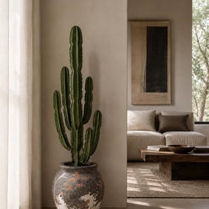 Handmade Rustic Clay Planter, Large Decorative Pot, Artisan Ceramic Floor Vase, Modern Organic Home Decor, Indoor Planter, Mexican Pottery