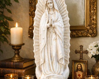 Our Lady of Guadalupe Statue 23” – Large Virgin Mary Indoor Outdoor Garden & Home Altar Catholic Gift for Mom, Weather-Resistant Decor