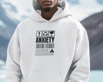 Anxiety Hoodie, Stress Sweater, Mental Health Humor, Anxiety Apparel, Cozy Hoodie, Comfy Pullover