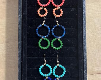Double Loop Bead Earrings