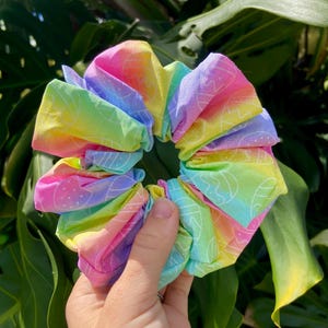 Coletero gigante de Pascua con brillos / Coletero arcoíris pastel / Accesorio extragrande para el pelo de primavera