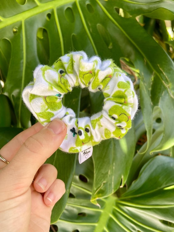 Froggie Snuggle Mini Scrunchie || Soft Frog Hair Tie  display picture 3