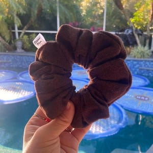 Brown Herringbone Jumbo Scrunchie | Handmade Hair Accessory
