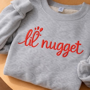 Lil Nugget Embroidery Design – Word Art (Digital Download