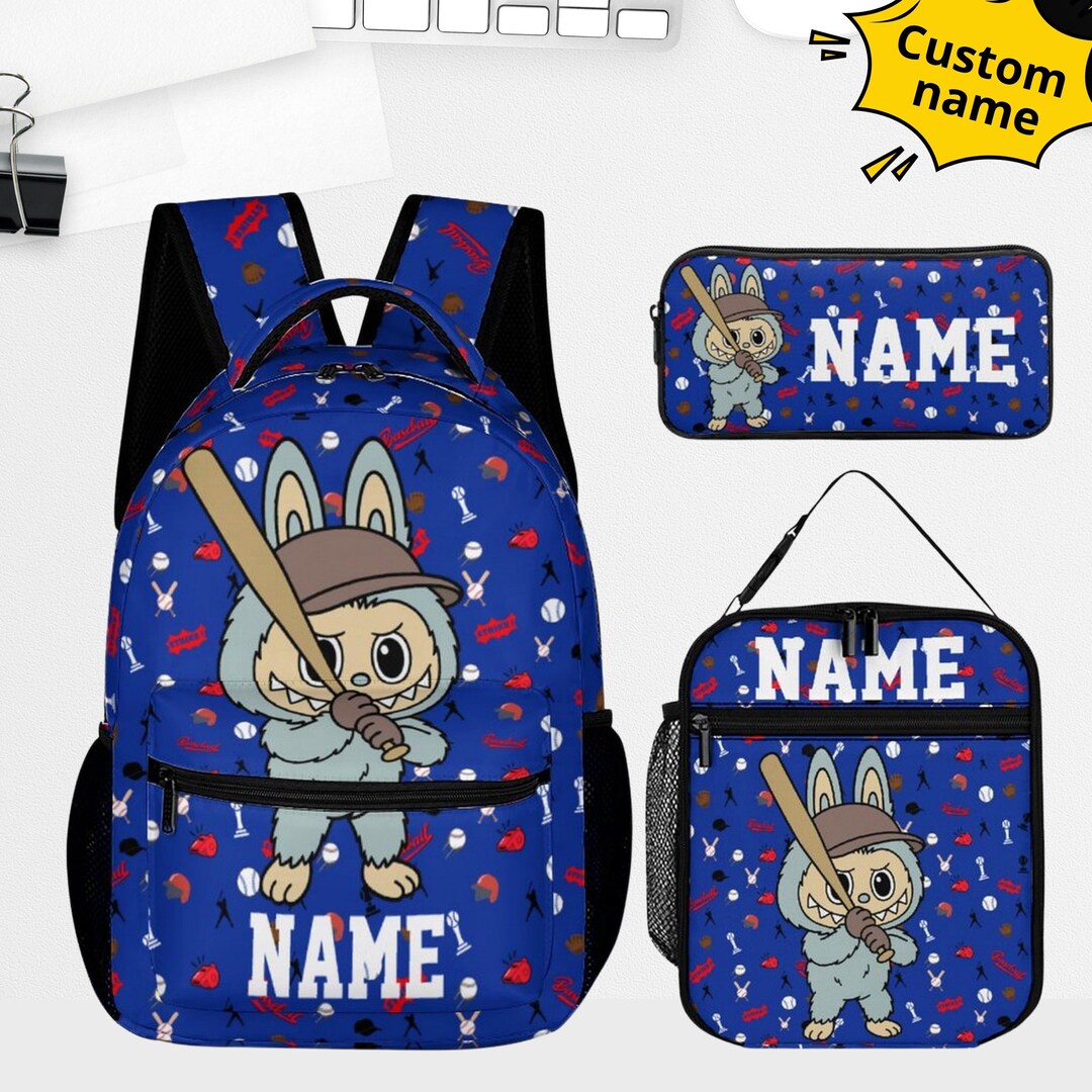 Custom Labubu 3-in-1 Backpack Set (backpack + Lunch Bag + Pencil Case ...