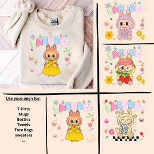 Trending Pink Cartoon Character Bundle Design, Perfect Gift for Kids, Easter Coquette Bow Doll For Kids Girls Png, Funny Cartoon Png