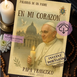 Pacchetto di biglietti con citazioni in spagnolo di Papa Francesco | 10 biglietti commemorativi cattolici stampabili | Parole di speranza e fede | Set PDF religioso digitale
