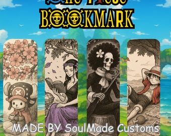 One Piece Bookmark, Anime Bookworms Pack, PDF PNG Instant Download, Cute Reading Gift, Kawaii Digital Bookmarks for Kids & Teens, One Piece