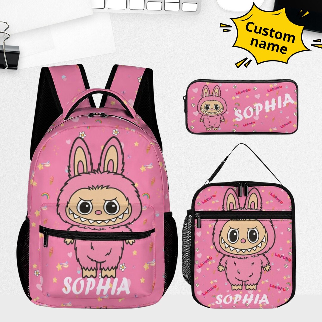 Custom Monsters 3-in-1 Backpack Set With Name, Backpack + Lunch Bag ...