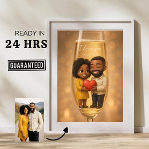 Personalized 3D Ghibli Portrait, Cartoon Miniature Style Birthday Anniversary Gift, Anime from Your Couple  Photo, High-Res Cartoon Drawing