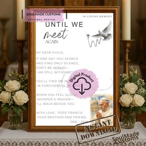 Conjunto de cartões em memória do Papa Francisco, pacote com 5 | Cartões com citações de "In Loving Memory" para imprimir | Presente Digital para o Luto | Download PNG Espiritual Católico