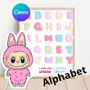 Labubu ABC Trending Font Alphabet Bundle, Ninja Turtles and Others Cartoon Fonts, Canva Instant Download, Digital Product