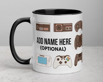 Personalized Video Game Controller Mug, Retro Gamer Coffee Mug Gift, Funny Coffee Mug, Programmer Cup  | SIZE: 11 Fluid oz