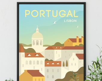 PORTUGAL Travel Poster, Lisbon Travel Poster, Portugal City Poster, Portugal Gift Poster, Lisbon Art Print, Portugal Print